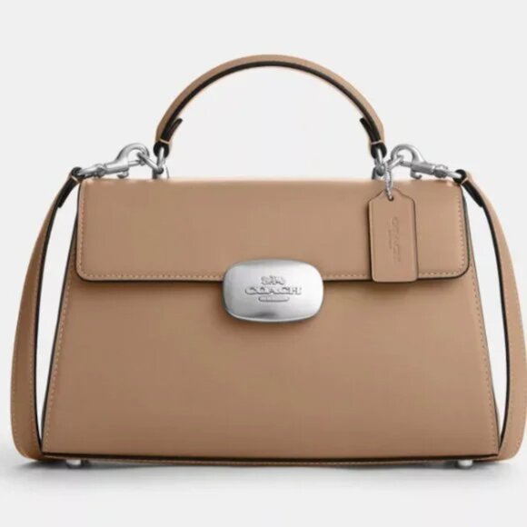 COACH Eliza Sand with Silver Hardware TOP HANDLE Crossbody - Picture 8 of 12